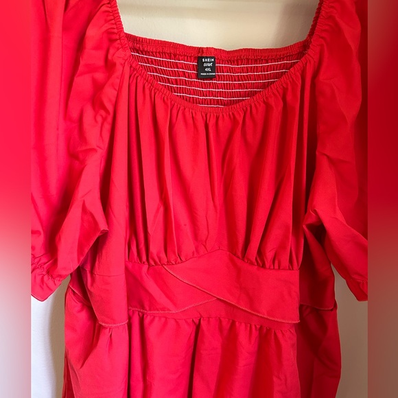 SHEIN VCAY Plus Ruched Bust Puff Sleeve Romper - Picture 6 of 6